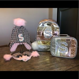 Justice initial S backpack bundle.